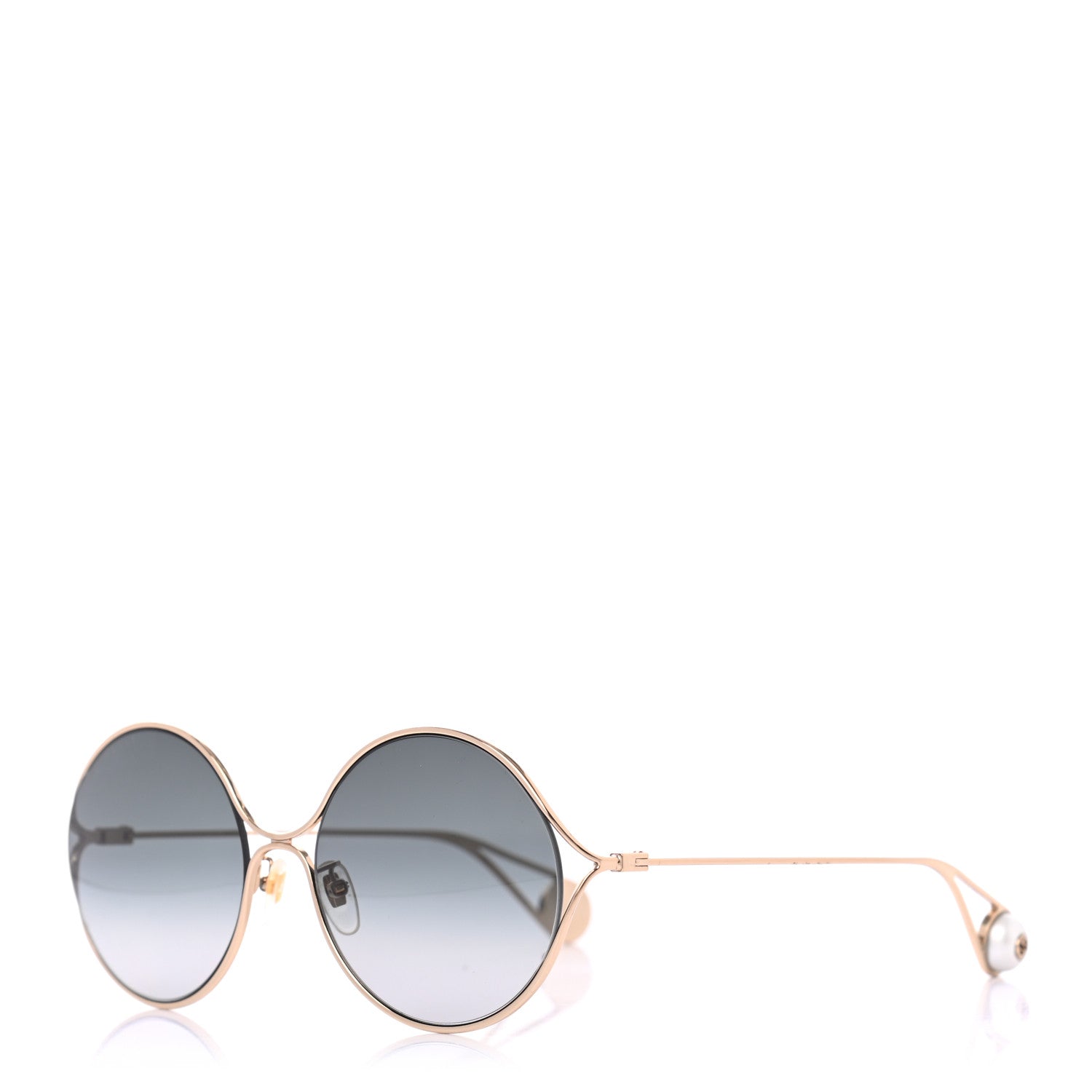 Gucci Round Pearl Tip Sunglasses GG0253S Gold 1 of 6