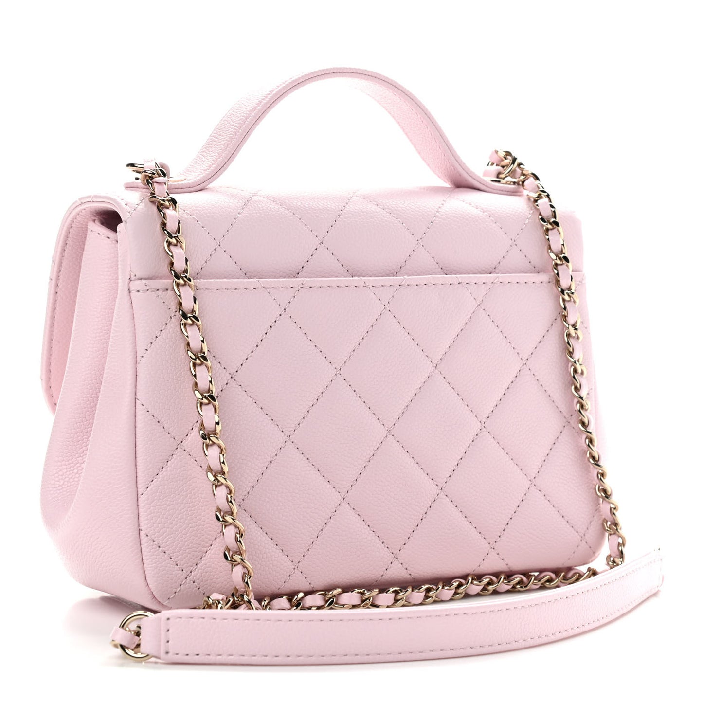 Caviar Quilted Small Business Affinity Flap Light Pink