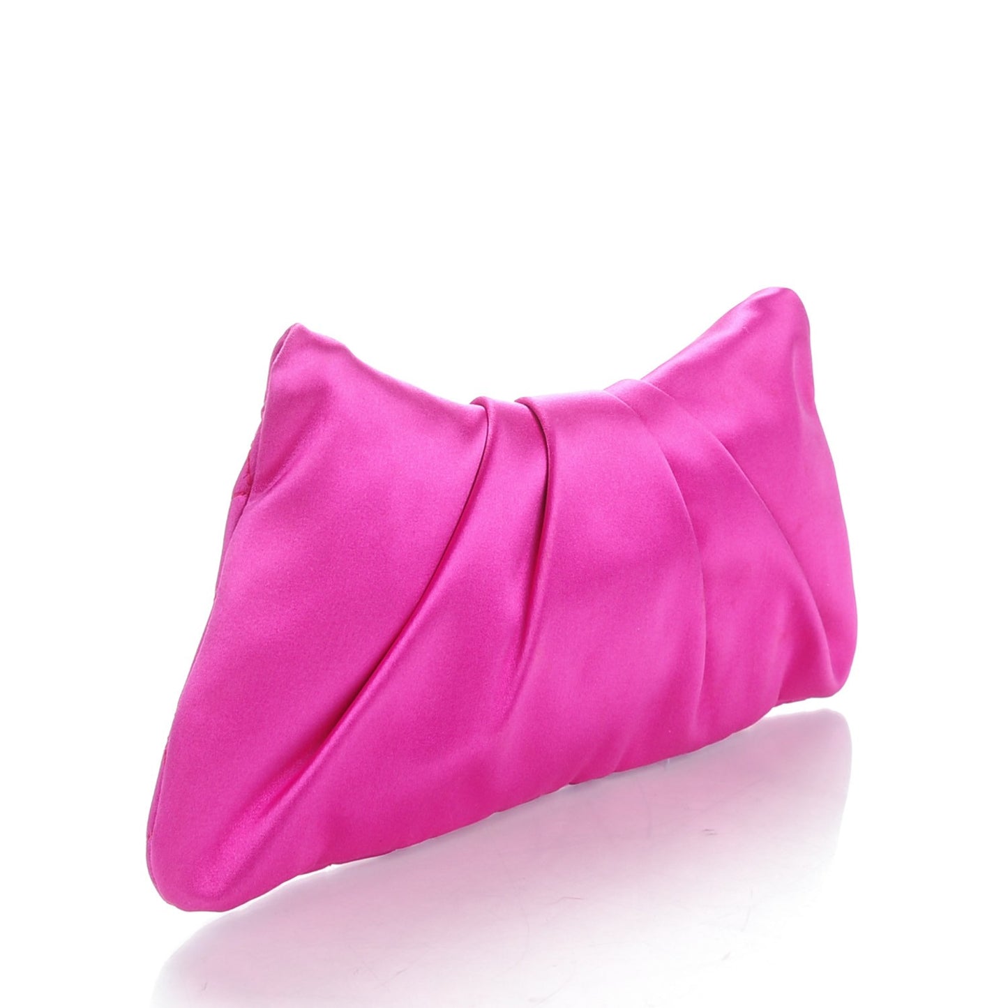 Satin Quilted Flap Clutch Fuchsia
