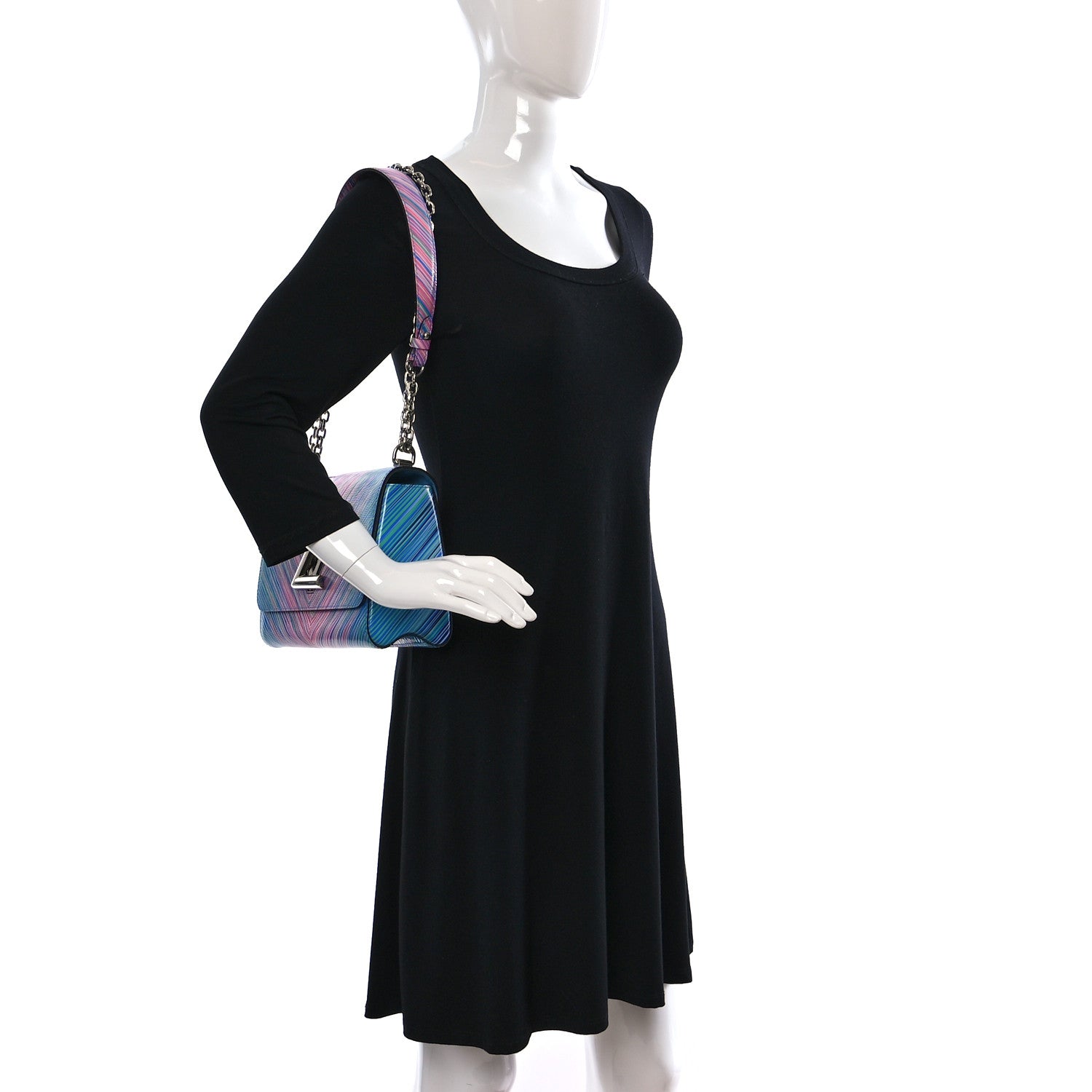 Louis Vuitton Epi Tropical Twist Shoulder Bag MM Blue Rose 2 of 9
