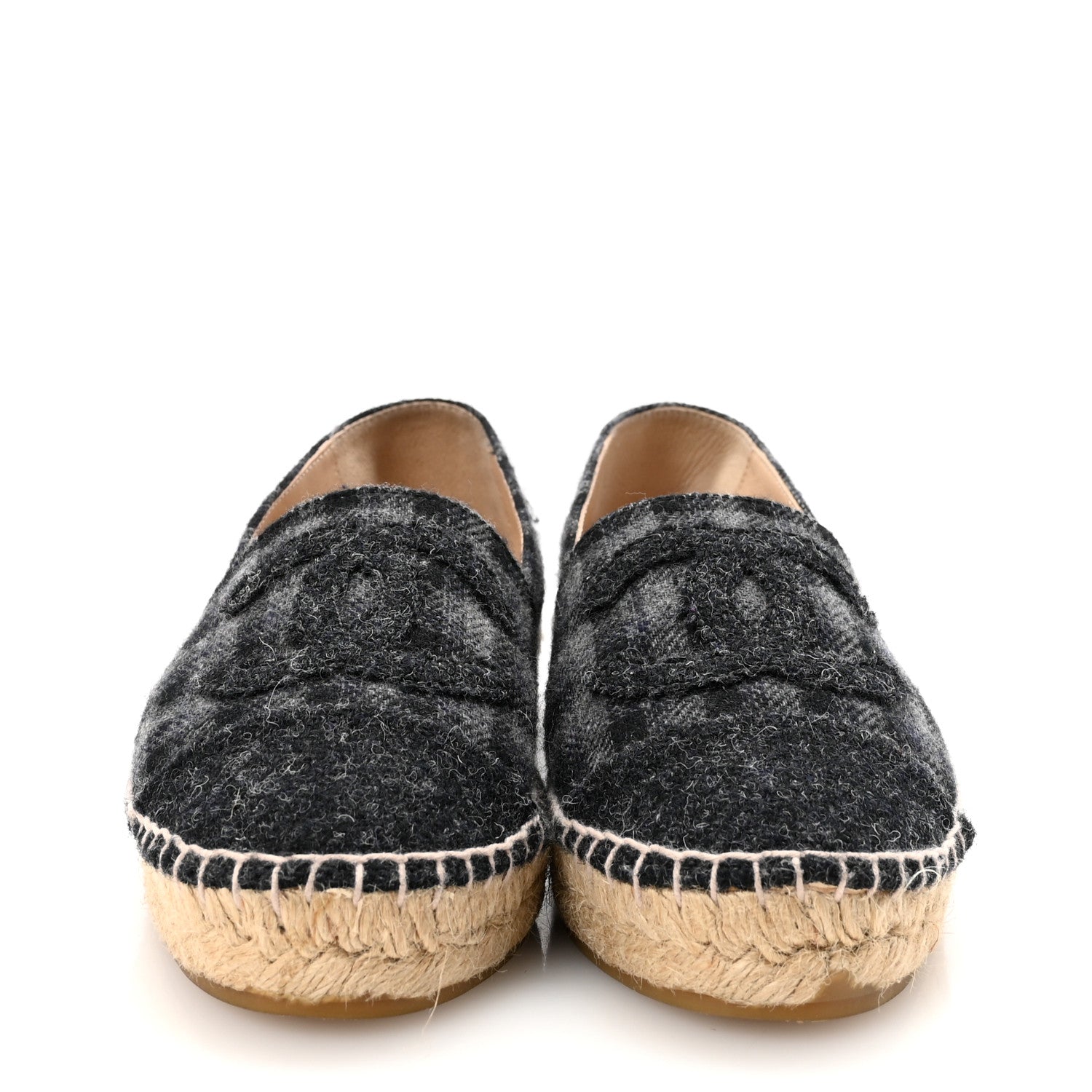 Chanel Flannel CC Espadrilles 36 Dark Grey Black 3 of 10