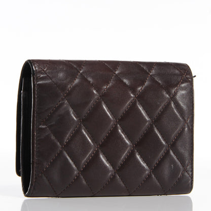 Chanel Calfskin Quilted Cambon Quilted Flap Wallet Dark Brown 3 of 8