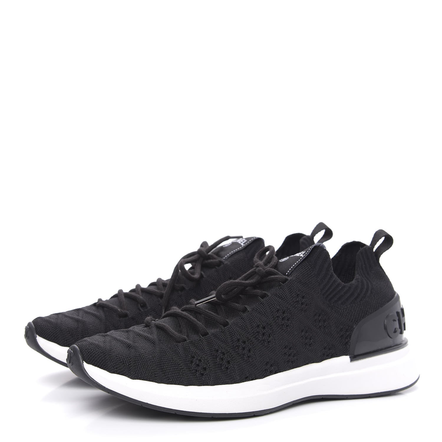 Chanel Fabric Logo Sneakers 38 Black 3 of 7
