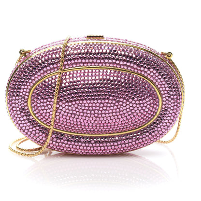 Judith Leiber Swarovski Crystal Minaudière Clutch Pink 9 of 9