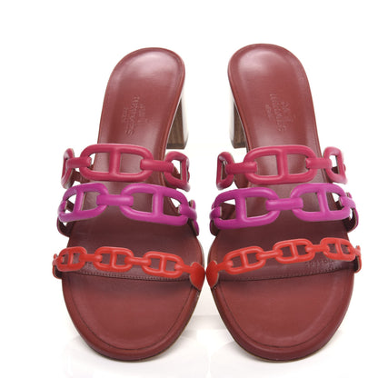 Hermes Nappa Tandem Sandals 36 Rouge Azalee 5 of 11