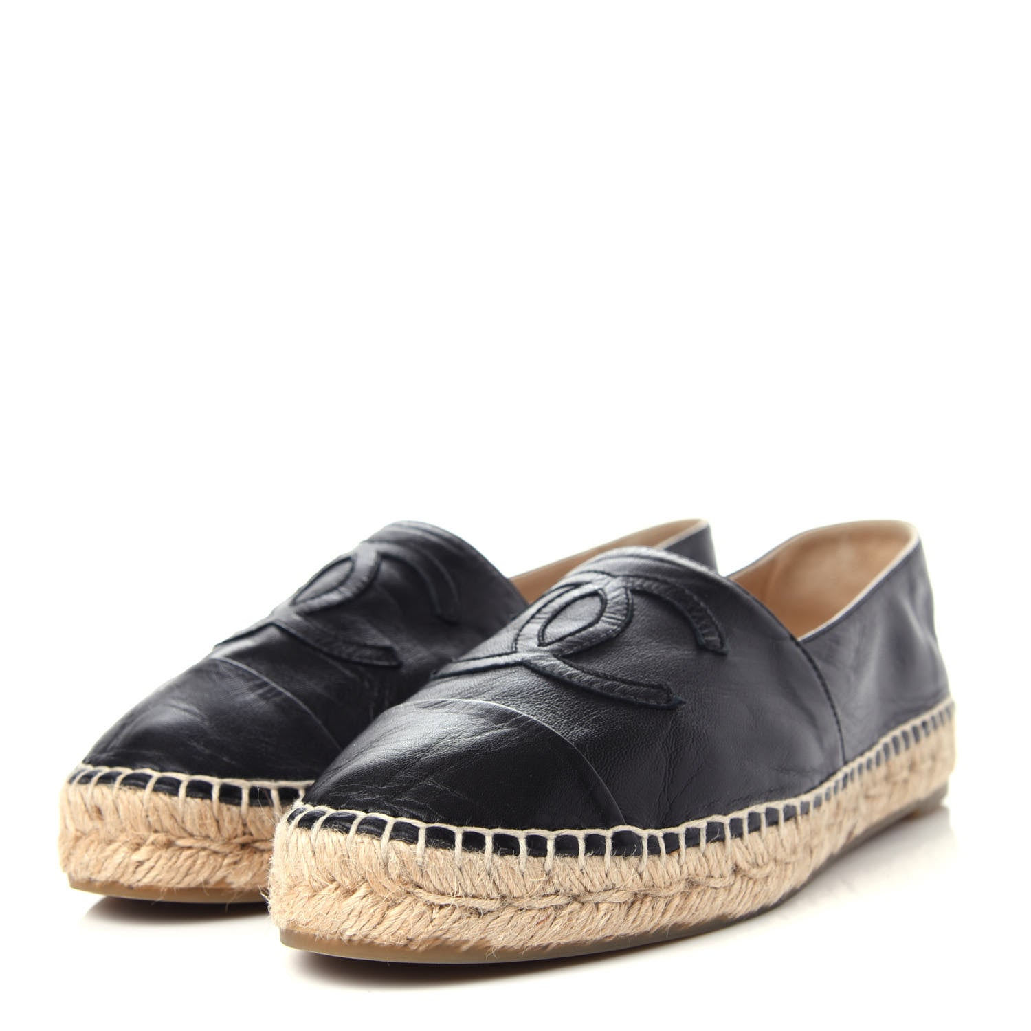 Chanel Lambskin CC Espadrilles 38 Black 3 of 11
