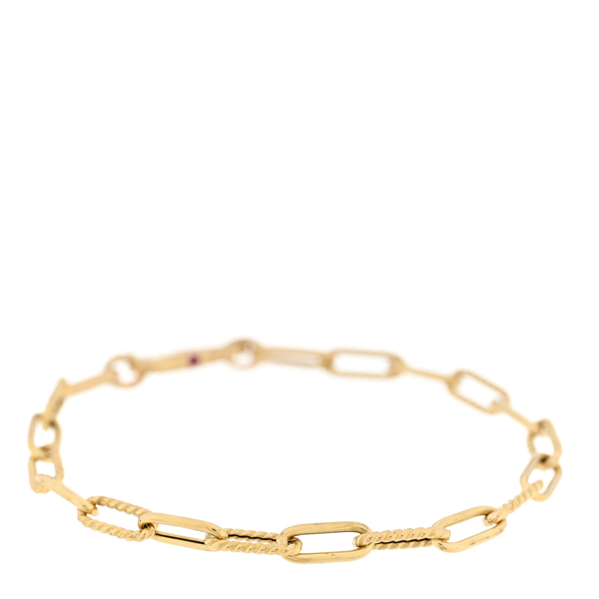 Roberto Coin 18K Yellow Gold Fluted Paper Clip Link Bracelet 1 of 3