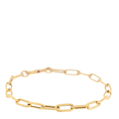 Roberto Coin 18K Yellow Gold Fluted Paper Clip Link Bracelet 1 of 3