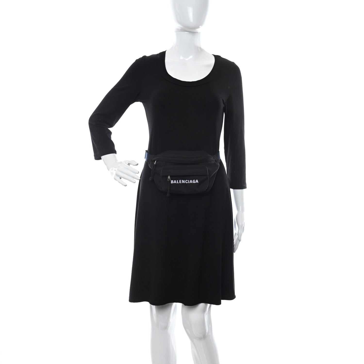 Balenciaga Textured Sport Nylon Logo Embroidered Wheel Beltpack Black 2 of 9
