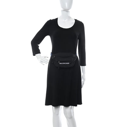 Balenciaga Textured Sport Nylon Logo Embroidered Wheel Beltpack Black 2 of 9