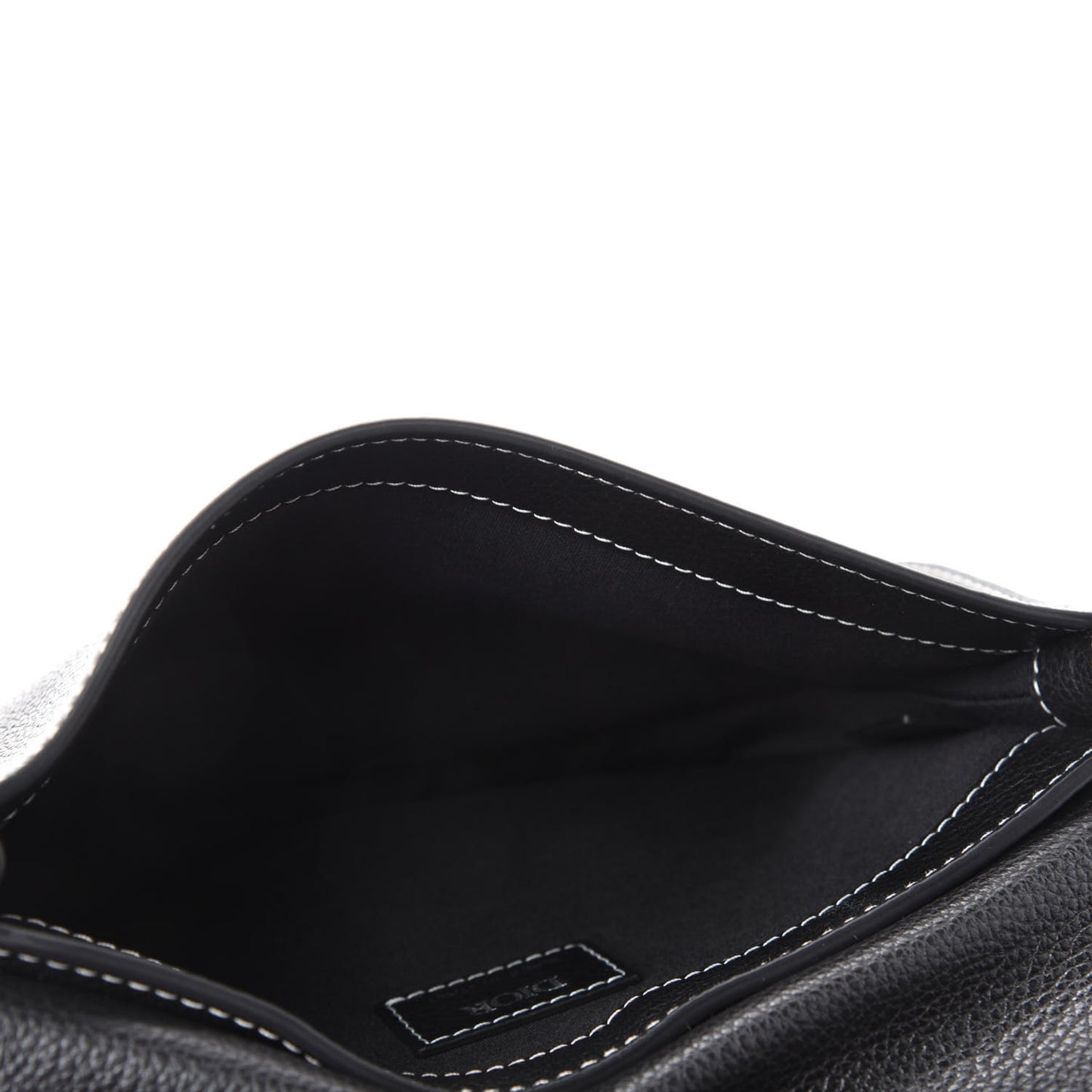 X KAWS Grained Calfskin Saddle Pouch Black
