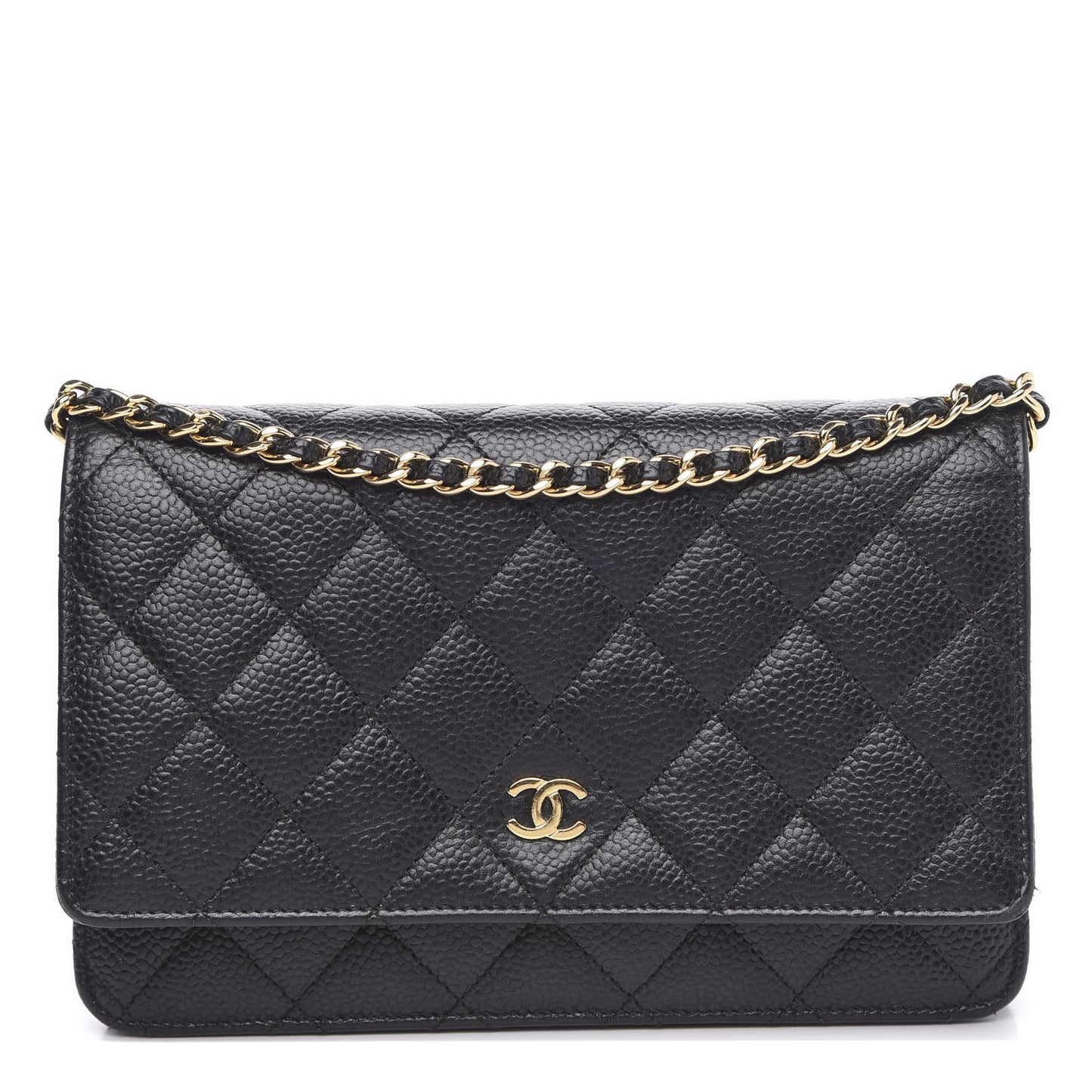Caviar Quilted Wallet On Chain WOC Black