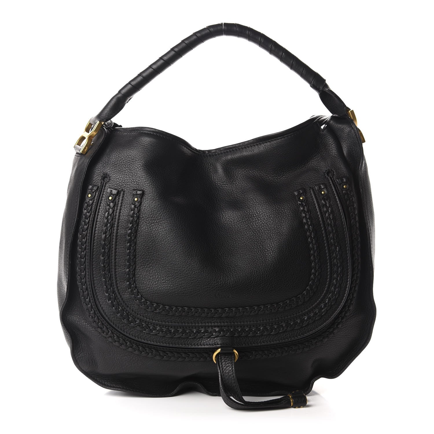 Chloe Calfskin Large Braided Marcie Hobo Black 1 of 10
