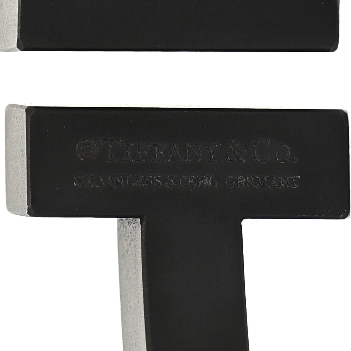 Black-Coated Stainless Steel T Square Bracelet
