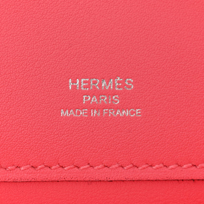 Hermes Swift Kelly Cut Clutch Pochette Rose Azalee 6 of 8