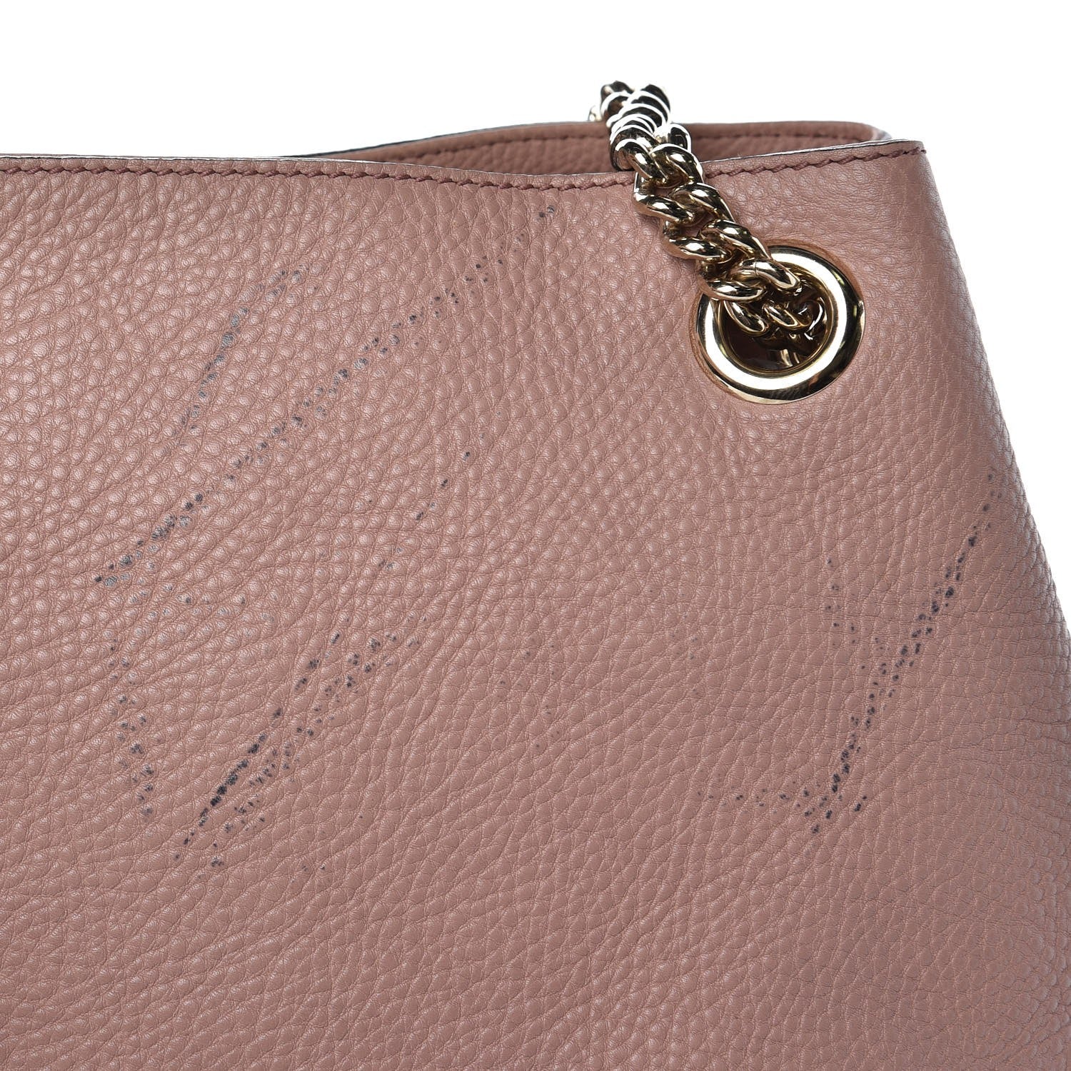 Gucci Pebbled Calfskin Medium Soho Chain Shoulder Bag Dark Cipria 12 of 14