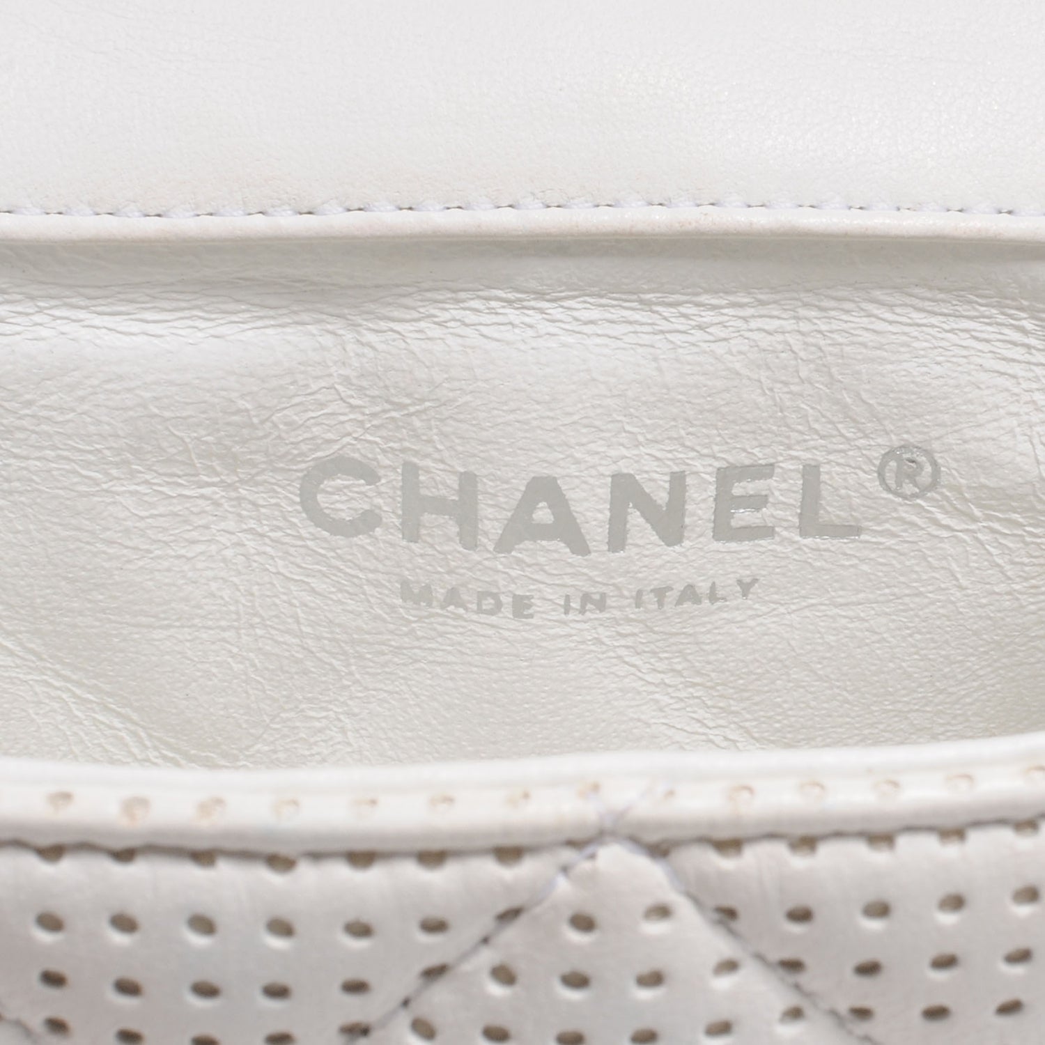 Chanel Lambskin Perforated Mini Flap Bag White 7 of 8