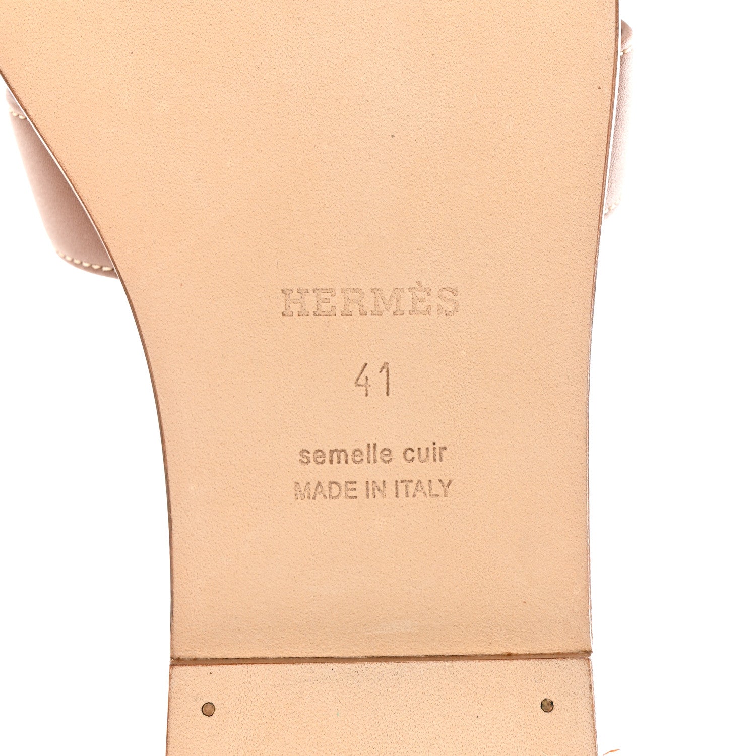 Hermes Box Calfskin Oran Sandals 41 Gold 8 of 9