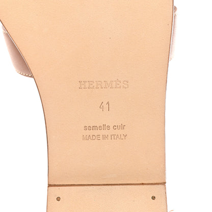 Hermes Box Calfskin Oran Sandals 41 Gold 8 of 9