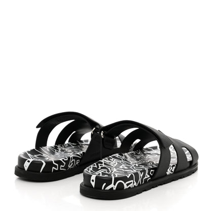 Hermes Epsom Calfskin Graff Hermes Mens Chypre Sandals 44 Black 4 of 10