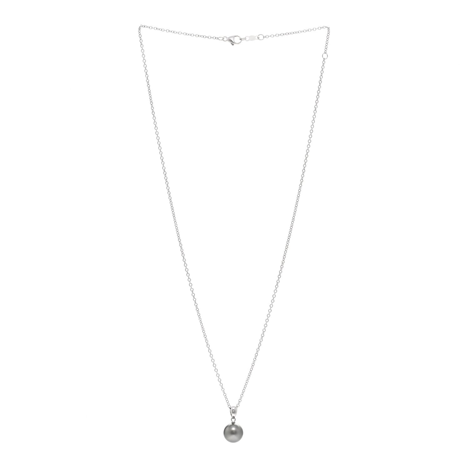 Mikimoto 18K White Gold Black South Sea Pearl 9mm Pendant Necklace 3 of 5