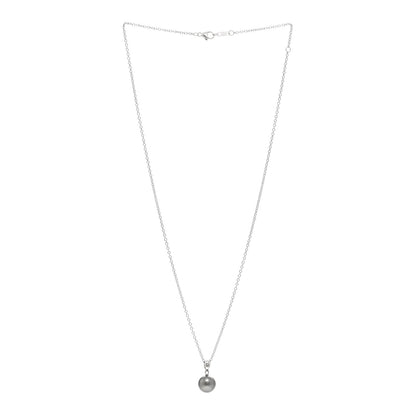 Mikimoto 18K White Gold Black South Sea Pearl 9mm Pendant Necklace 3 of 5