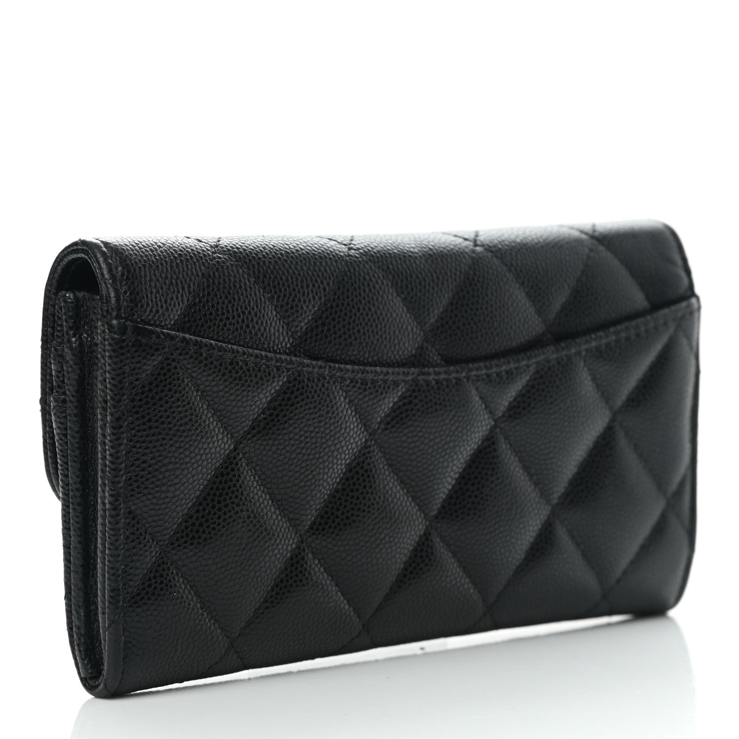 Chanel Caviar Quilted Medium Gusset Flap Wallet Black 3 of 8