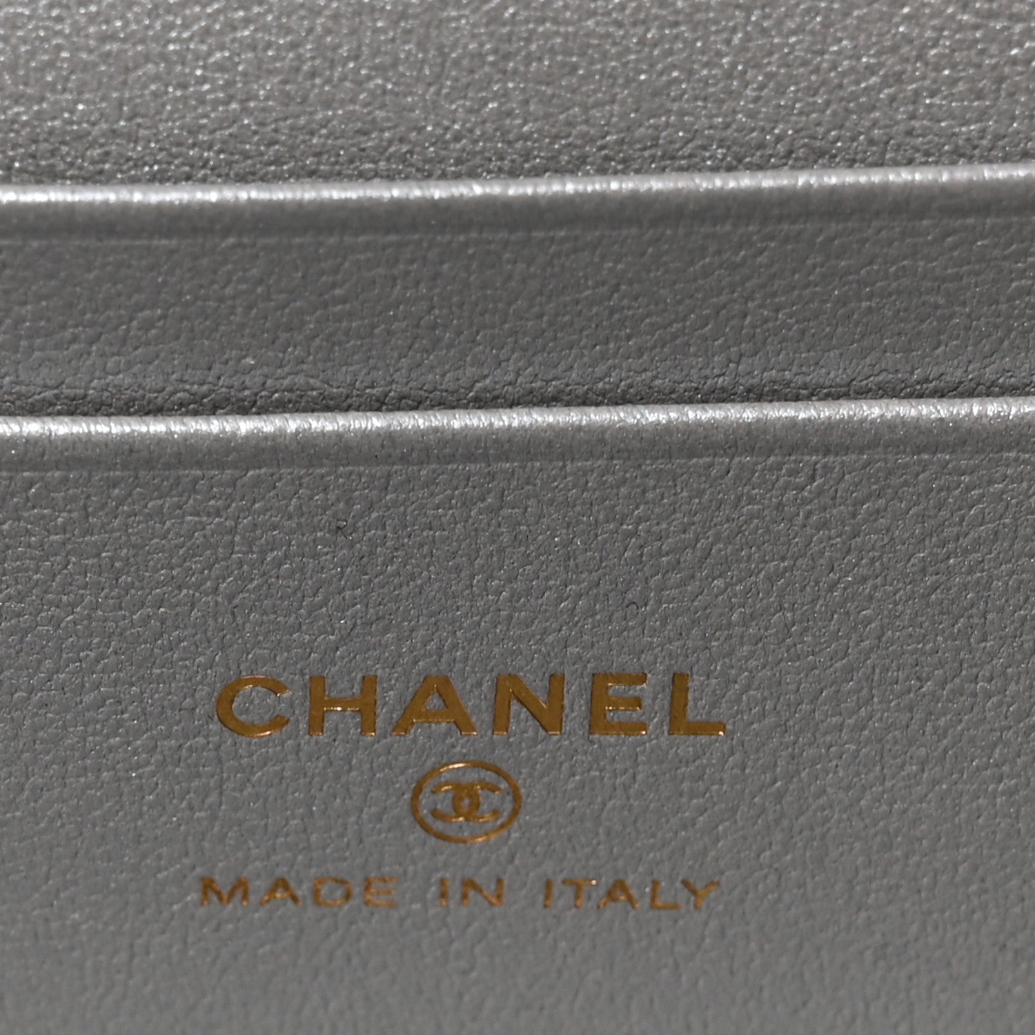 Chanel Lizard Embossed Top Handle Slim Vanity With Chain Silvery 6 of 11