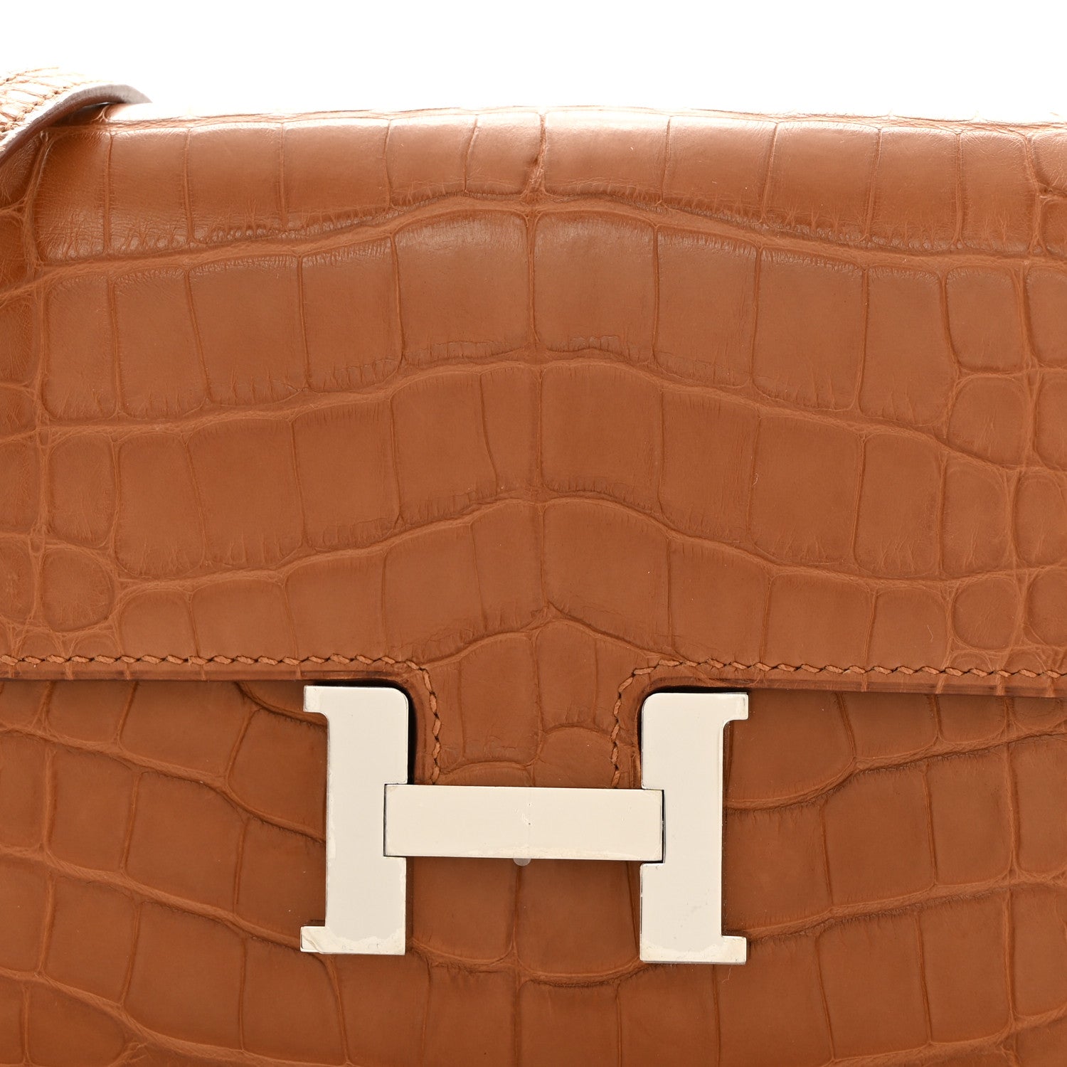 Hermes Matte Alligator Constance Long Wallet To Go Fauve 10 of 11