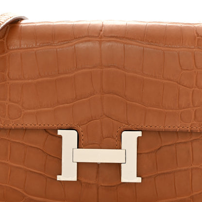 Hermes Matte Alligator Constance Long Wallet To Go Fauve 10 of 11