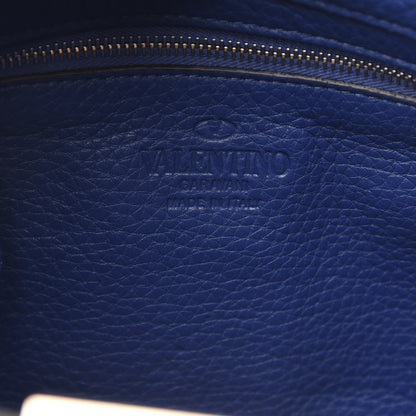 Valentino Garavani Pebbled Calfskin Mini Rockstud Flip-Lock Messenger Bag Blu Delft 6 of 8