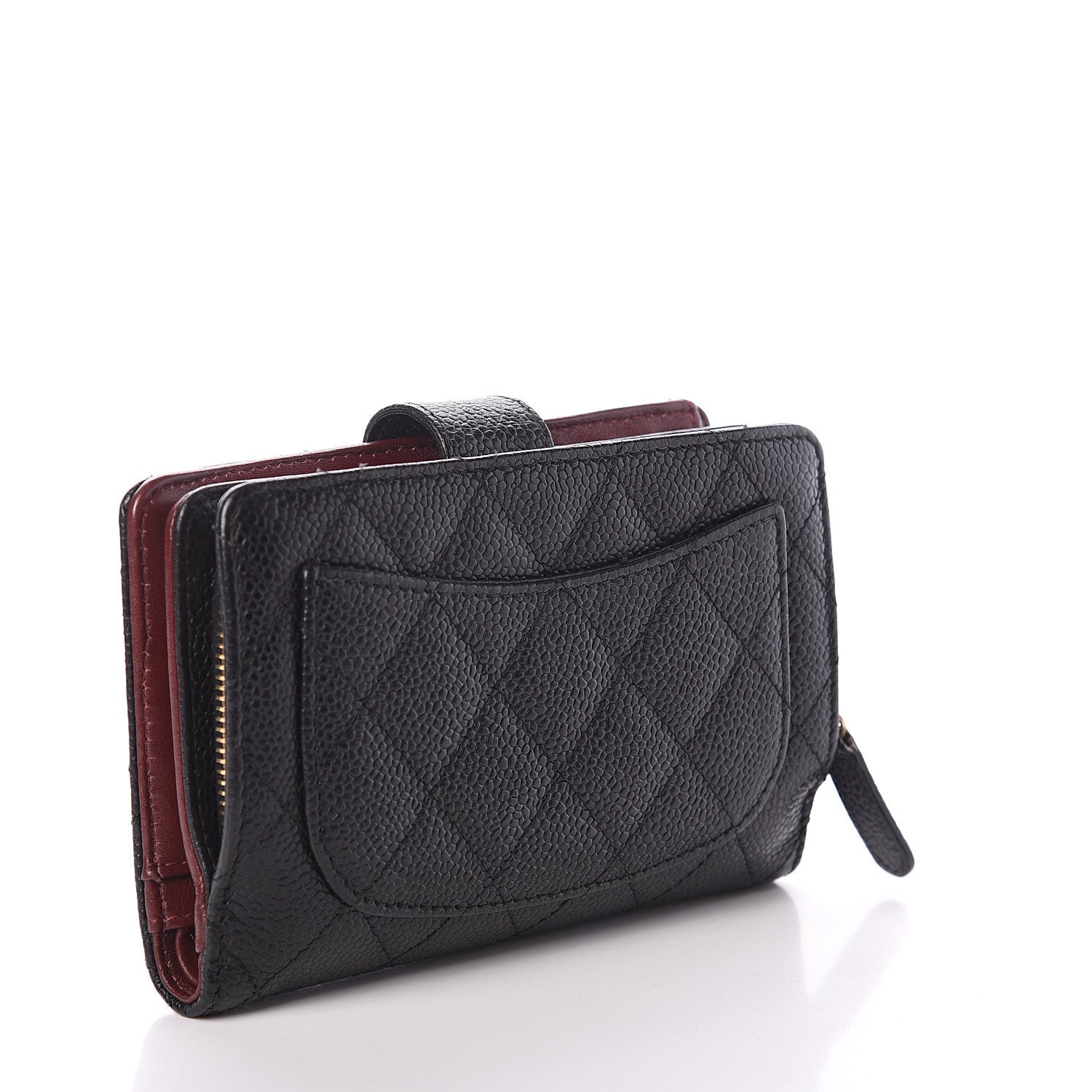 Chanel Caviar Quilted Zipped Pocket Wallet Black 2 of 6