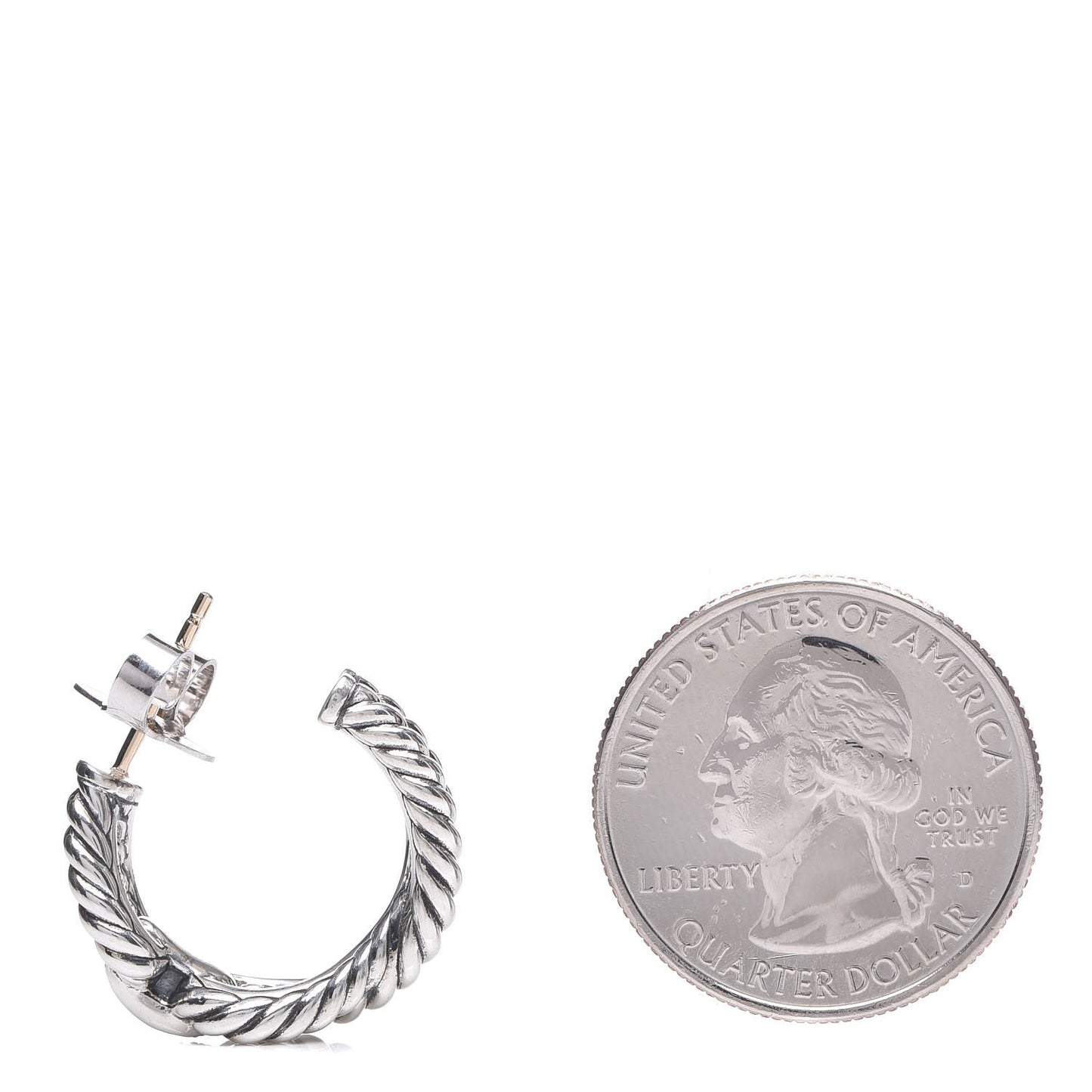 Sterling Silver Diamond 22mm Cable Loop Hoop Earrings