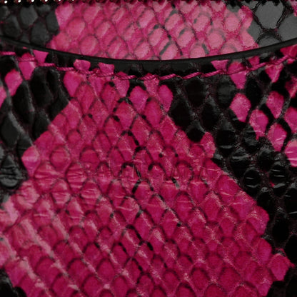 Balenciaga Calfskin Python Effect Neo Classic Silver Hardware Mini City Fuchsia Black 6 of 11