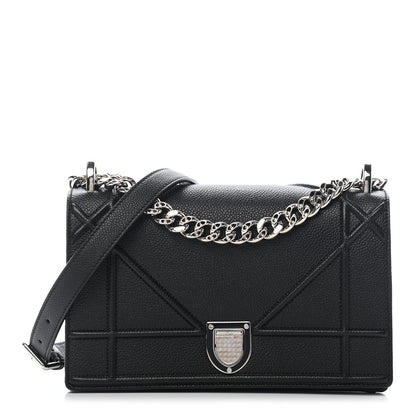 Christian Dior Grained Calfskin Small Diorama Flap Bag Black 1 of 10