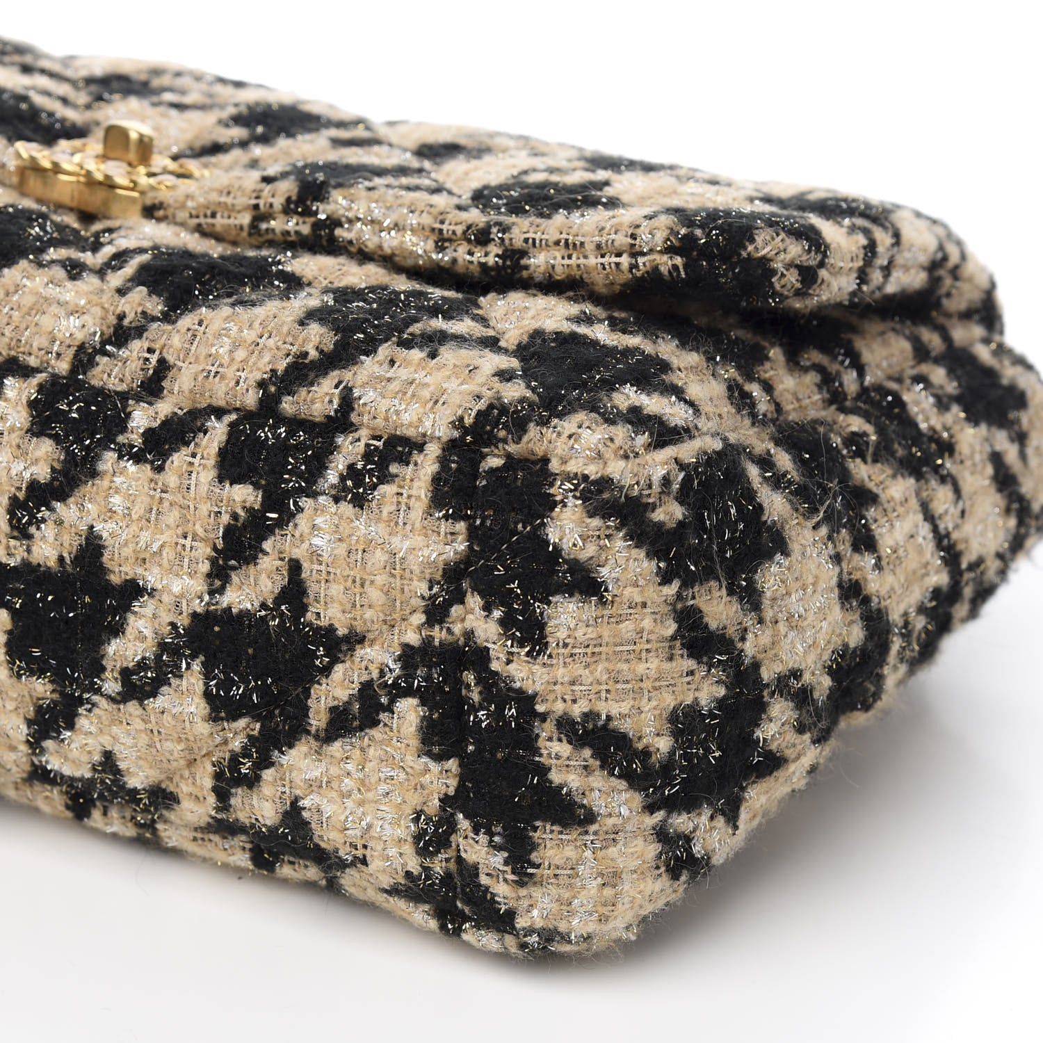 Chanel Tweed Maxi 19 Flap Beige Black 8 of 10