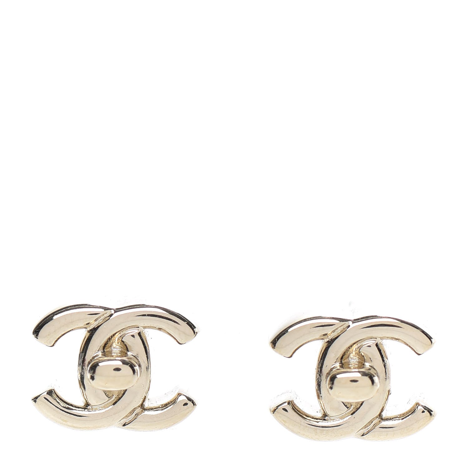 Chanel Metal CC Turnlock Earrings Gold 1 of 5