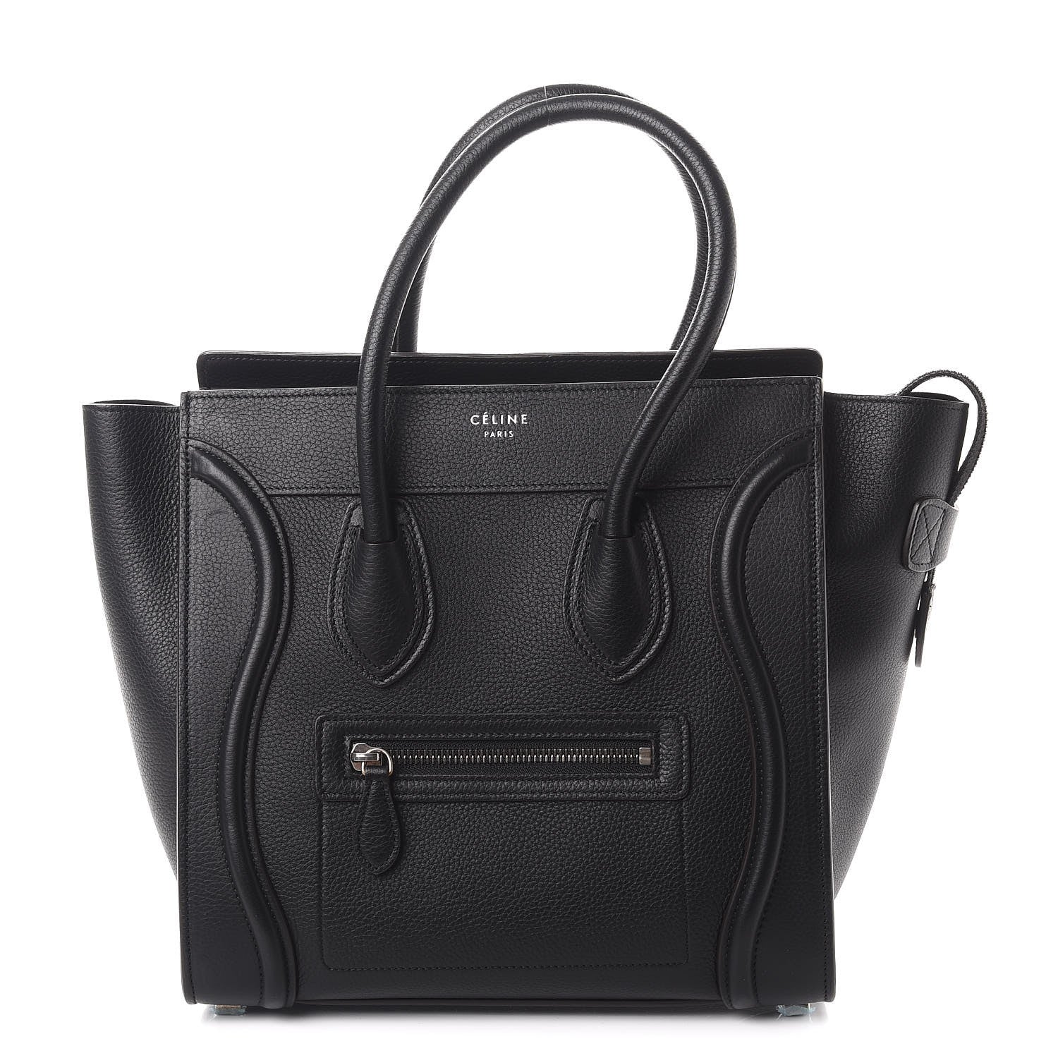 Celine Drummed Calfskin Micro Luggage Black 1 of 9
