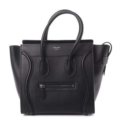 Celine Drummed Calfskin Micro Luggage Black 1 of 9