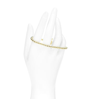 Tiffany 18K Yellow Gold 4mm Beads Toggle Bracelet 2 of 5