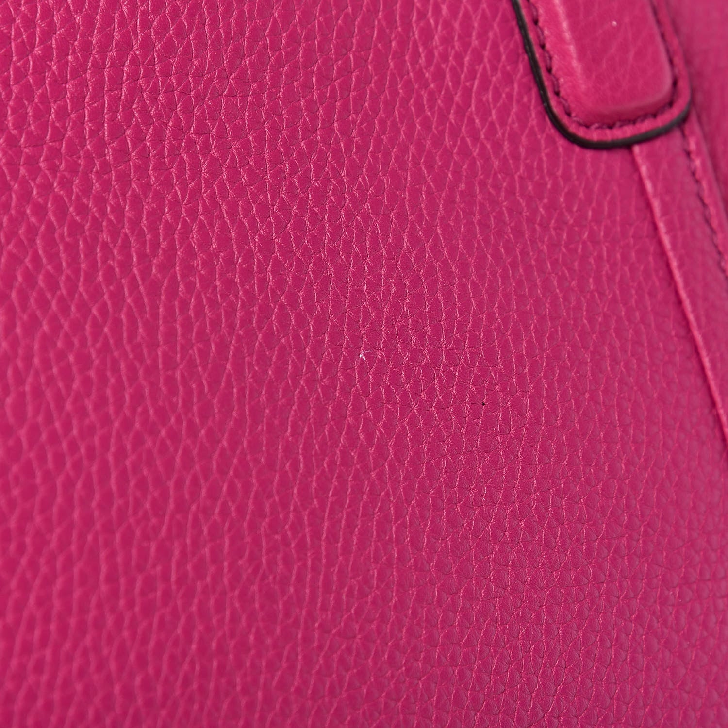 Gucci Pebbled Calfskin Small Soho Top Handle Bag Bright Bougainvillea 9 of 12