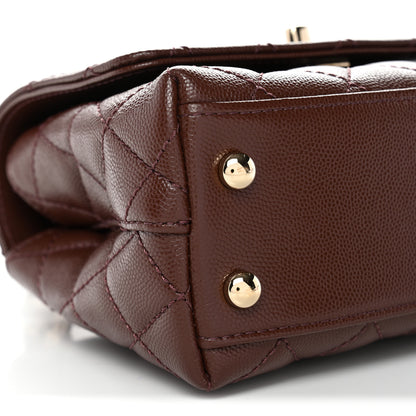 Chanel Caviar Quilted Extra Mini Coco Handle Flap Dark Brown 9 of 10