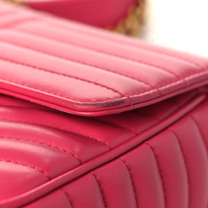 Prada Soft Calfskin Impunture Diagramme Medium Chain Flap Shoulder Bag Magenta 10 of 13
