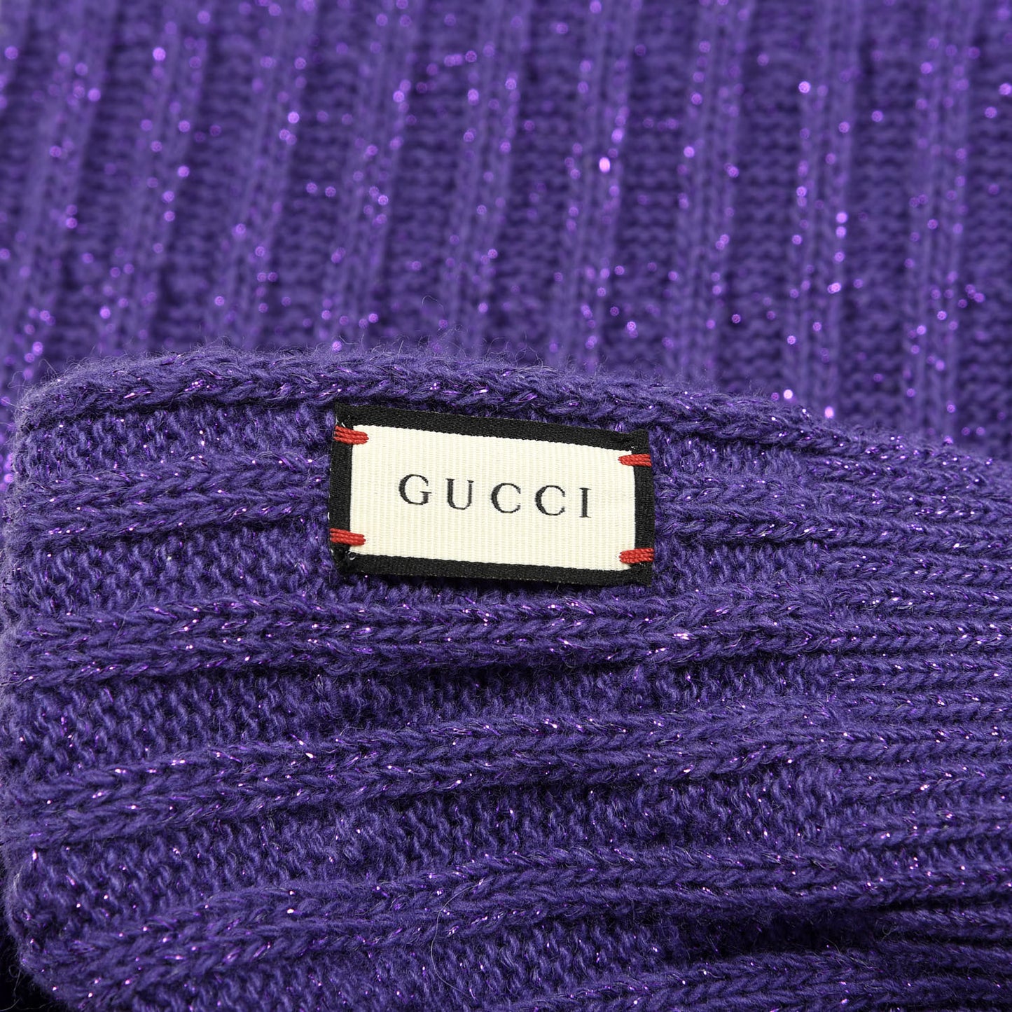Wool Knit Shine Reg Scarf Parma Violet Dark Purple