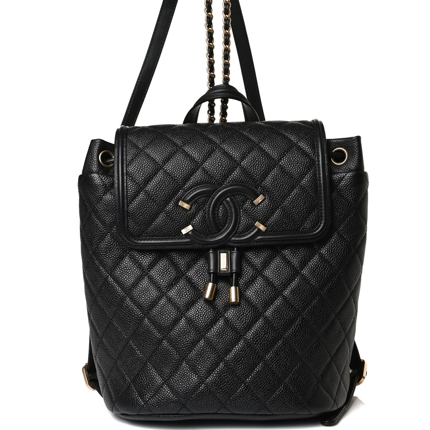 Caviar Quilted Filigree Backpack Black