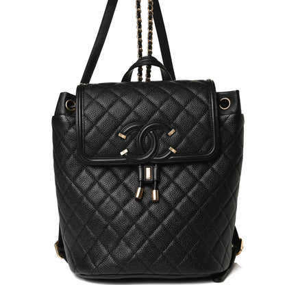 Chanel Caviar Quilted Filigree Backpack Black 6 of 15