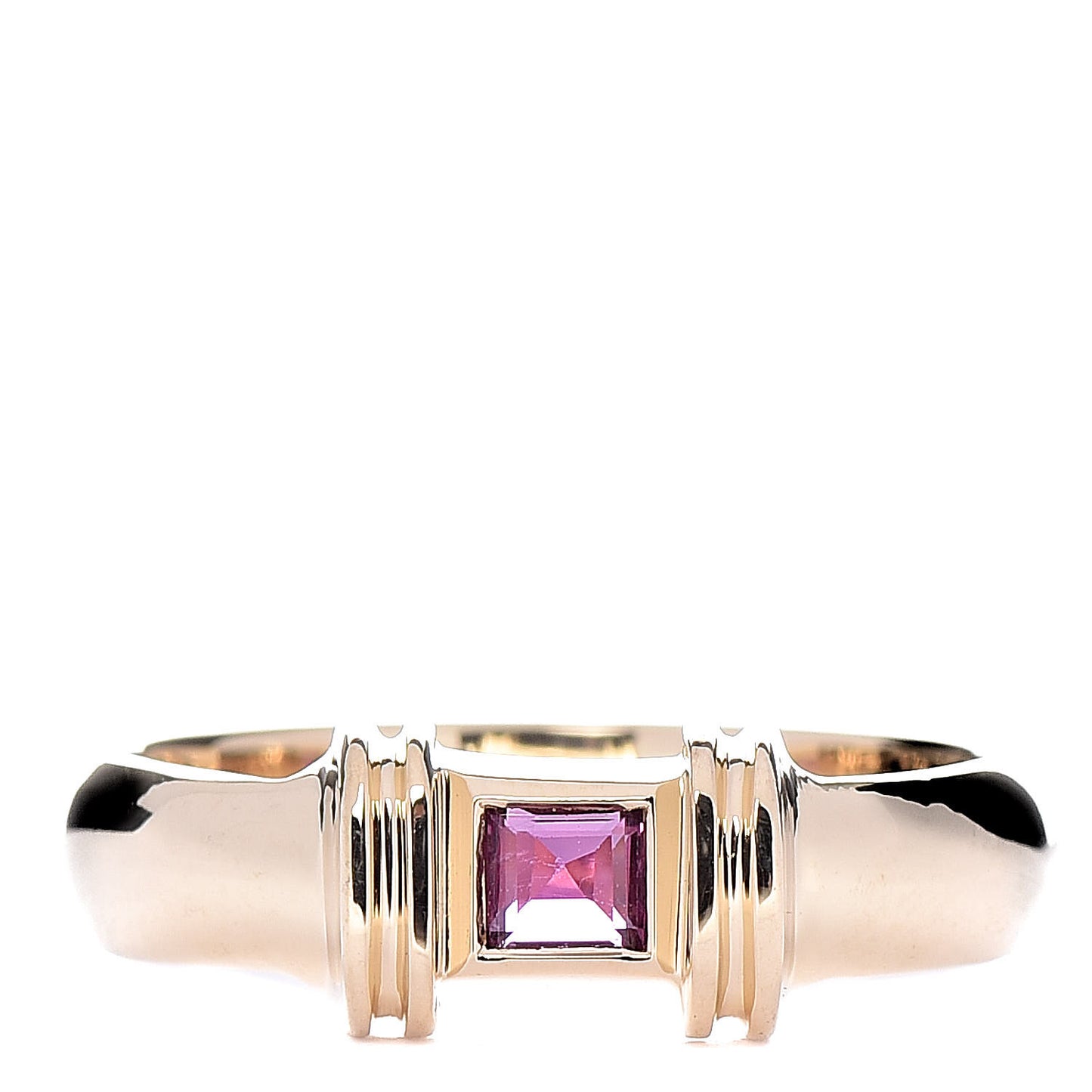 18K Yellow Gold Pink Sapphire Stacking Ring 50 5.25