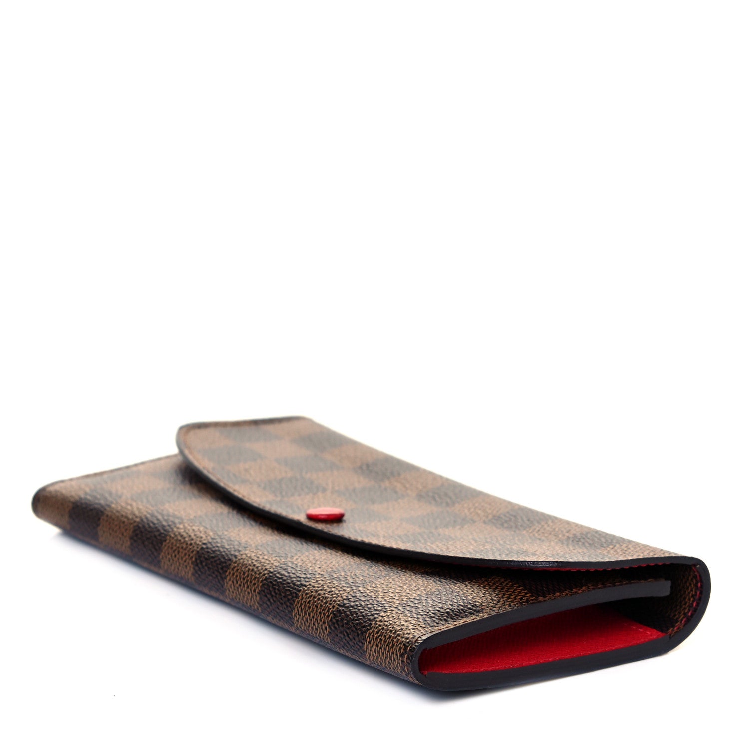 Louis Vuitton Damier Ebene Emilie Wallet Red 5 of 9