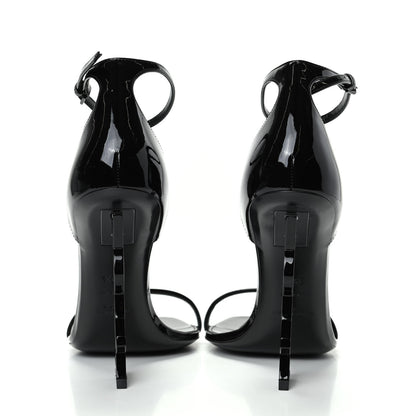 Saint Laurent Patent Calfskin Opyum Sandals 39.5 Black 7 of 11