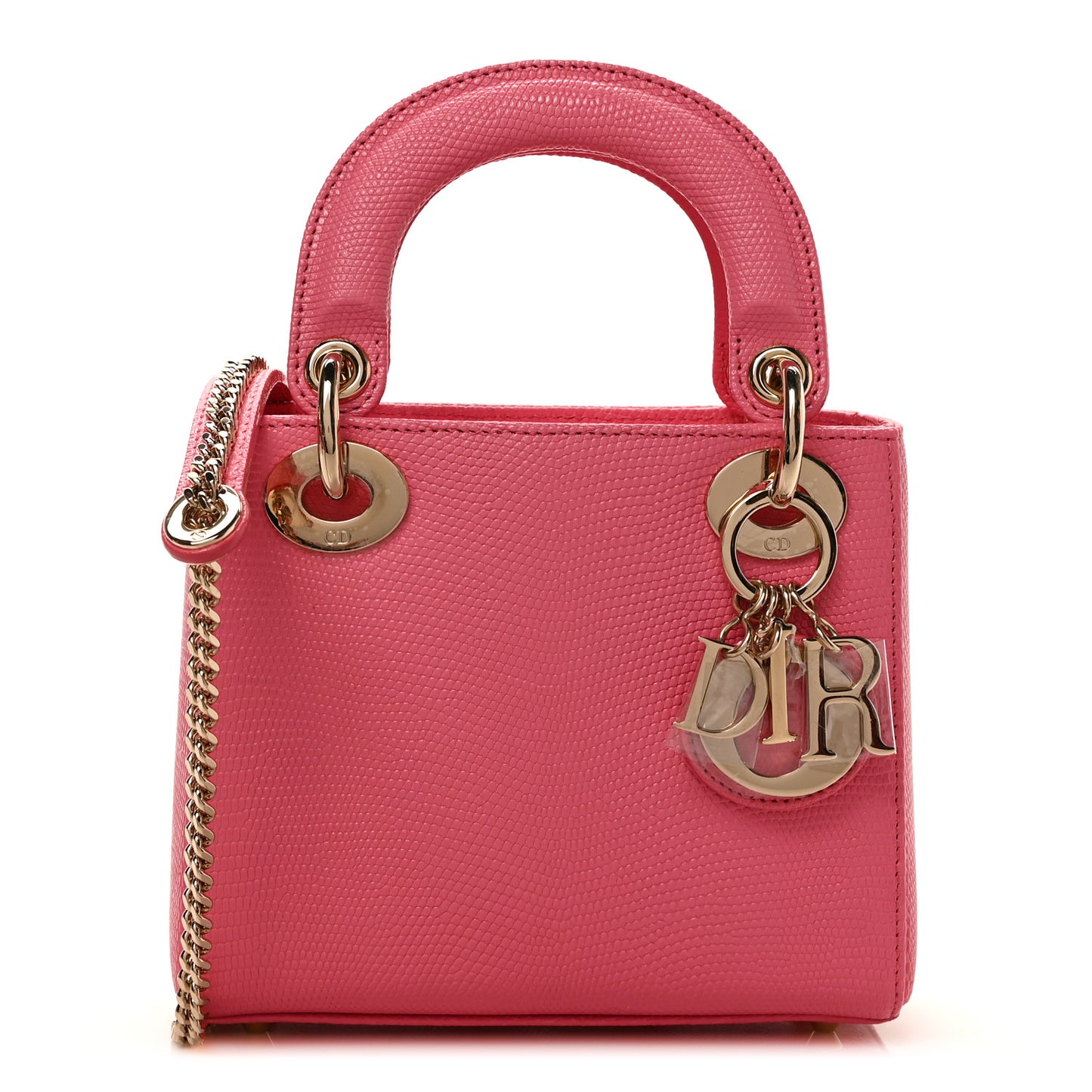 Lizard Mini Lady Dior Pink